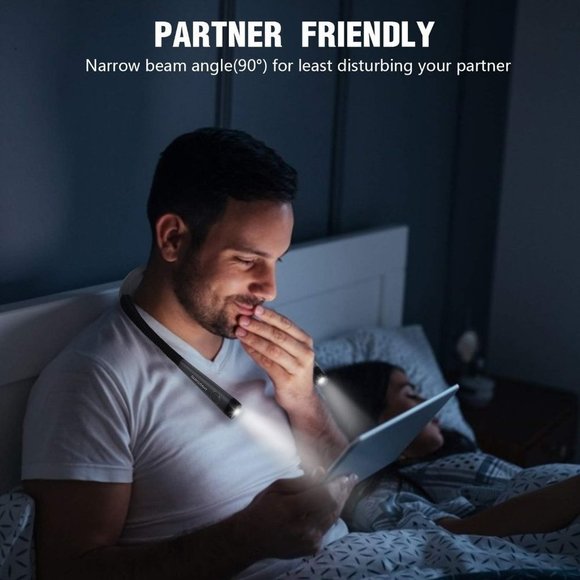 6 Brightness Levels Bendable Rechargeable Long Lasting Neck Book Reading Light - Picture 5 of 11